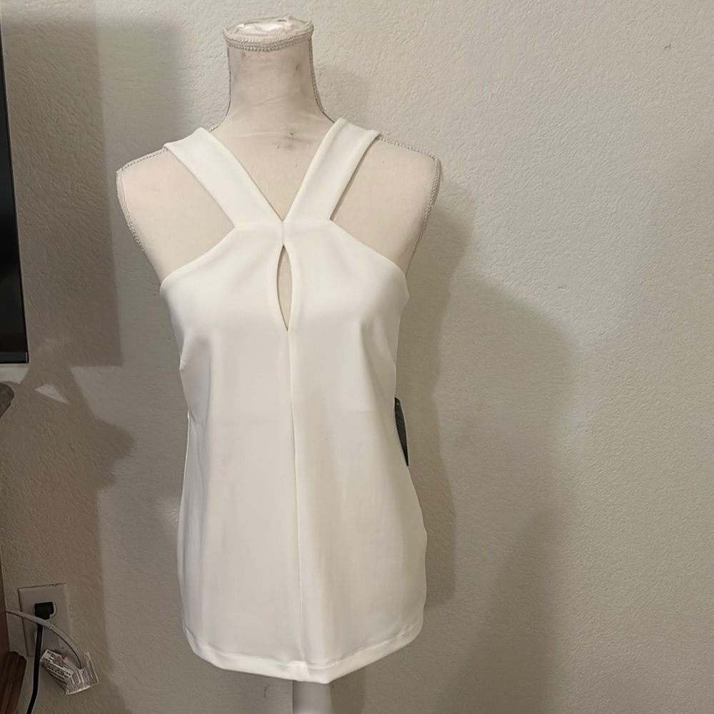 Boston Proper White Sleeveless Cut Out Tank Top Size Small